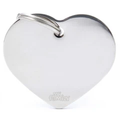Ταυτότητα Σκύλου My Family Basic Silver Heart Large Tag 4x2cm