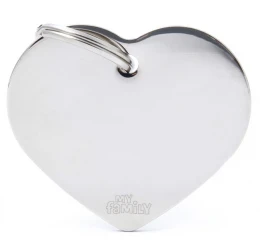 Ταυτότητα Σκύλου My Family Basic Silver Heart Large Tag 4x2cm