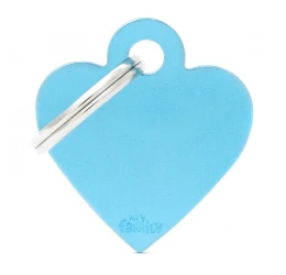 Ταυτότητα Σκύλου My Family Basic Light Blue Small Heart 3x2cm Ταυτότητα Σκύλου My Family Basic Light Blue Small Heart 3x2cm