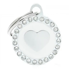 Ταυτότητα Σκύλου My Family Καρδιά Λευκή Small 2x2cm Ταυτότητα Σκύλου My Family Καρδιά Λευκή Small 2x2cm