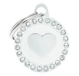 Ταυτότητα Σκύλου My Family Καρδιά Λευκή Small 2x2cm Ταυτότητα Σκύλου My Family Καρδιά Λευκή Small 2x2cm