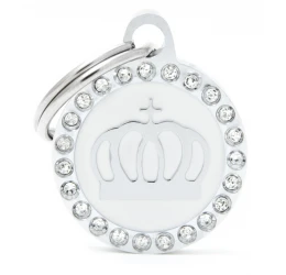 Ταυτότητα Σκύλου My Family Κορώνα Λευκή Small 2x2cm Ταυτότητα Σκύλου My Family Κορώνα Λευκή Small 2x2cm