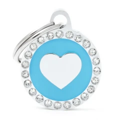 Ταυτότητα Σκύλου My Family Καρδιά Γαλάζια Small 2x2cm Ταυτότητα Σκύλου My Family Καρδιά Γαλάζια Small 2x2cm