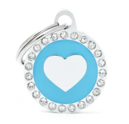 Ταυτότητα Σκύλου My Family Καρδιά Γαλάζια Small 2x2cm Ταυτότητα Σκύλου My Family Καρδιά Γαλάζια Small 2x2cm