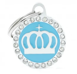 Ταυτότητα Σκύλου My Family Κορώνα Γαλάζια Small 2x2cm Ταυτότητα Σκύλου My Family Κορώνα Γαλάζια Small 2x2cm