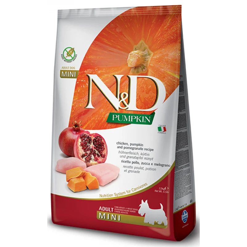 N&D Grain Free Pumpkin Chicken & Pomegranate Adult Mini 2,5kg ΣΚΥΛΟΙ