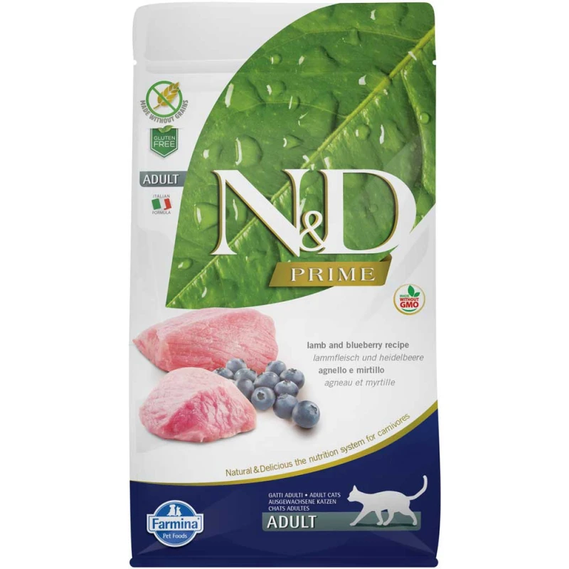 N&D Prime Cat Grain Free Lamb & Blueberry Adult 1,5kg Γάτες