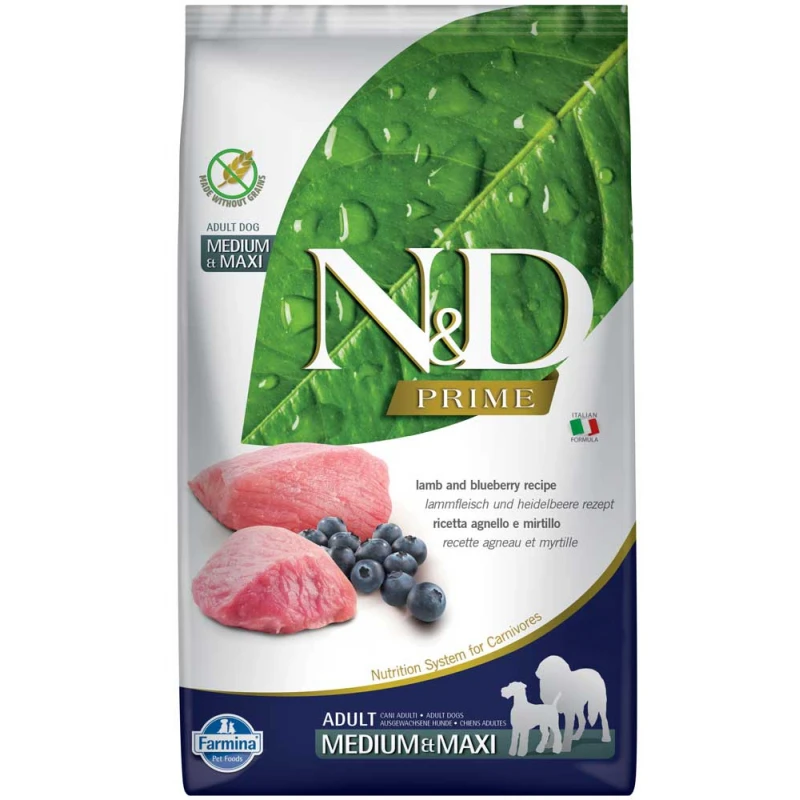 N&D Prime Lamb & Blueberry Adult Medium & Maxi 12kg Σκύλοι