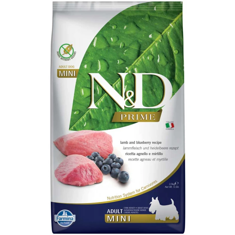 N&D Prime Lamb & Blueberry Adult Mini 2,5kg Σκύλοι