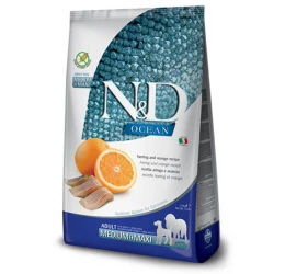 N&D Ocean Grain Free Herring & Orange Medium & Maxi 2,5kg N&D Ocean Grain Free Herring & Orange Medium & Maxi 2,5kg
