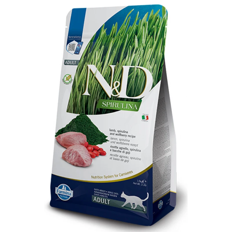 N&D Grain Free Spirulina Lamb & Wolfberry Adult 1,5kg Γάτες