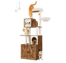 Γατόδεντρο - Ονυχοδρόμιο Feandrea Vintage με Κρυφή Τουαλέτα 60x52x185cm