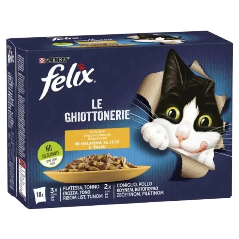 Agail Felix AGAIL Πολυσυσκευασία 10x85gr με Τόνο, Κοτόπουλο, Κουνέλι & Γλώσσα