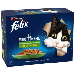 Felix AGAIL Πολυσυσκευασία 10x85gr με Βοδινό & Καρότο, Κοτόπουλο & Ντομάτα