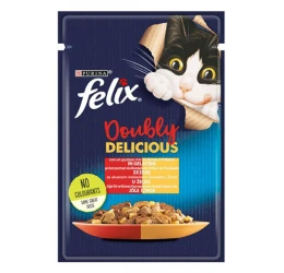 Felix Doubly Delicious 85gr με Βοδινό & Πουλερικά σε Ζελέ Felix Doubly Delicious 85gr με Βοδινό & Πουλερικά σε Ζελέ