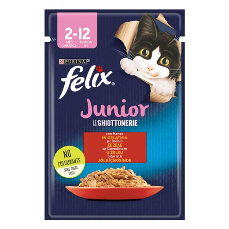 Felix Junior AGAIL 85gr με Βοδινό σε Ζελέ Γάτες