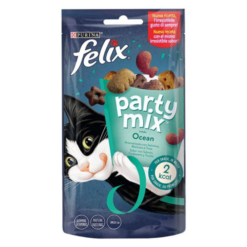 Felix Party Mix Ocean 60gr με Σολομό, Μπακαλιάρο & Πέστροφα Γάτες