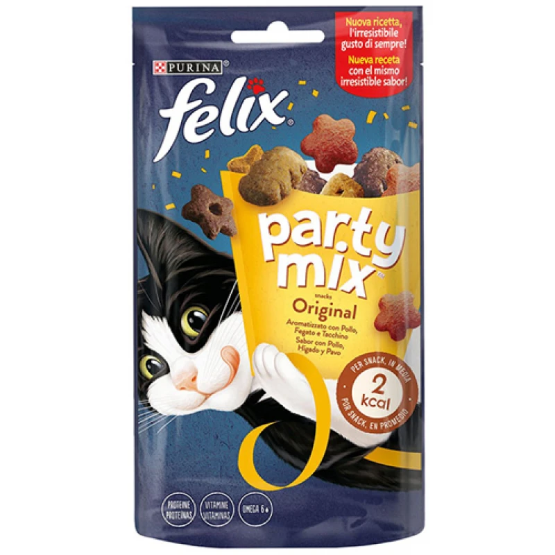 Felix Party Mix Original 60gr με Κοτόπουλο, Συκώτι & Γαλοπούλα Γάτες