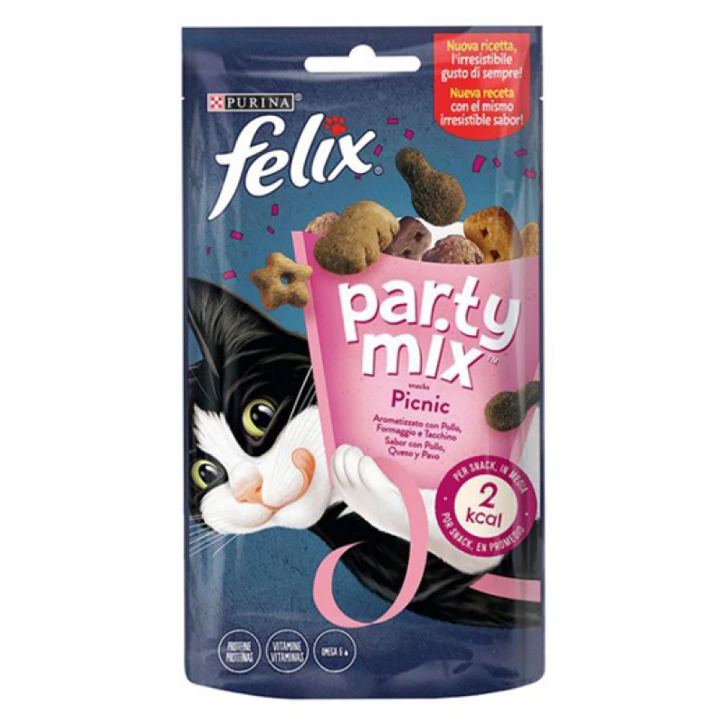 Felix Party Mix Picnic 60gr με Κοτόπουλο & Γαλοπούλα Γάτες