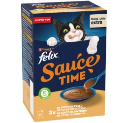 Felix Sauce Time Πολυσυσκευασία σε Σάλτσα με Κοτόπουλο και Γαλοπούλα 6x40gr