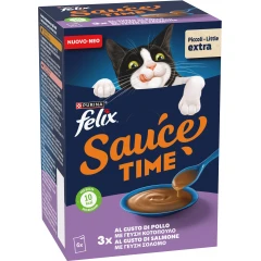 Felix Sauce Time Πολυσυσκευασία σε Σάλτσα με Κοτόπουλο και Σολομό 6x40gr