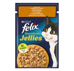 Felix Sensations Jellies 85gr με Κοτόπουλο & Καρότα Felix Sensations Jellies 85gr με Κοτόπουλο & Καρότα