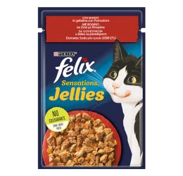 Felix Sensations Jellies 85gr με Βοδινό & Ντομάτα Felix Sensations Jellies 85gr με Βοδινό & Ντομάτα