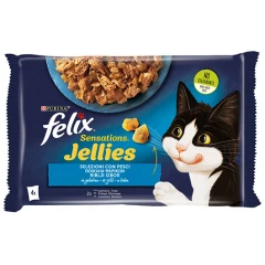 Felix Sensations Jellies Πολυσυσκευασία 4x85gr με Σολομό & Πέστροφα Felix Sensations Jellies Πολυσυσκευασία 4x85gr με Σολομό & Πέστροφα