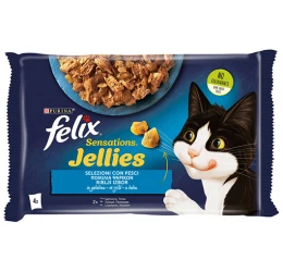 Felix Sensations Jellies Πολυσυσκευασία 4x85gr με Σολομό & Πέστροφα Felix Sensations Jellies Πολυσυσκευασία 4x85gr με Σολομό & Πέστροφα