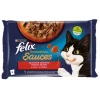 Felix Sensations Sauces Πολυσυσκευασία 4x85gr με Γαλοπούλα, Μπέικον & Βοδινό Γάτες