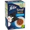 Felix Soups Fillet Πολυσυσκευασία 6x48gr με Μπακαλιάρο, Τόνο & Γλώσσα Γάτες