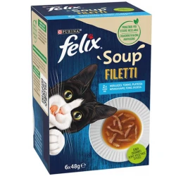 Felix Soups Fillet Πολυσυσκευασία 6x48gr με Μπακαλιάρο, Τόνο & Γλώσσα Felix Soups Fillet Πολυσυσκευασία 6x48gr με Μπακαλιάρο, Τόνο & Γλώσσα