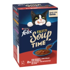 Felix Soups Fillet Πολυσυσκευασία  6x48gr με Βοδινό, Κοτόπουλο & Αρνί