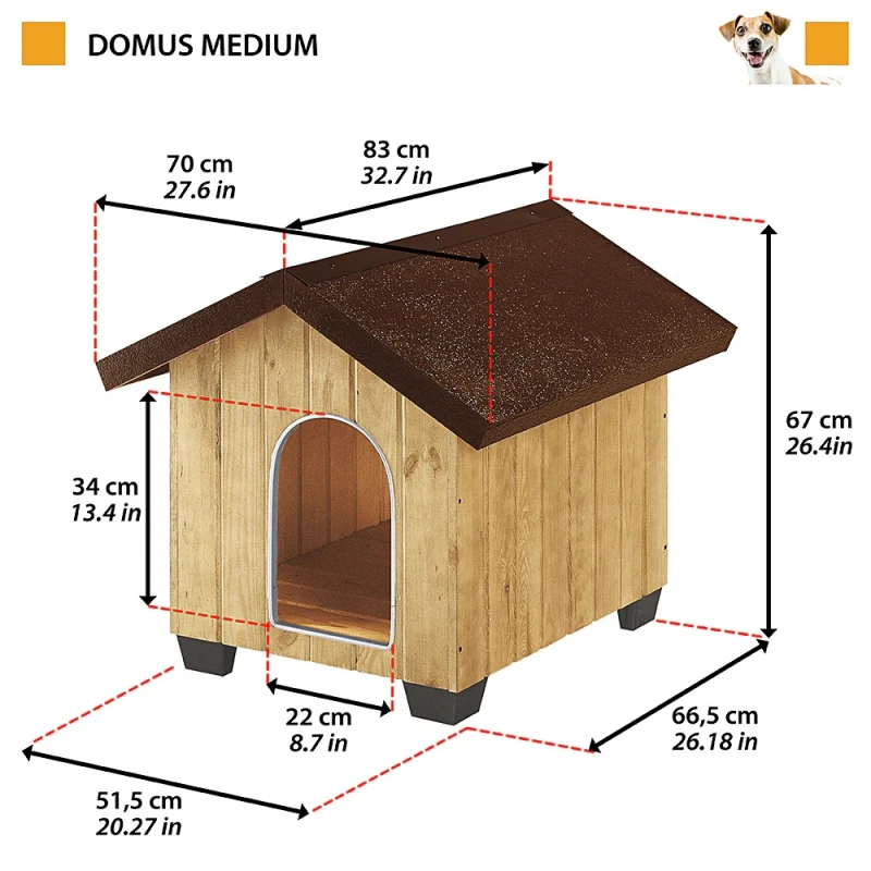 Σπιτάκι Σκύλου Domus Medium 70 x 83 x h 67 cm Ferplast ΣΚΥΛΟΙ