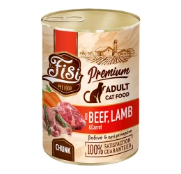 Fisi Cat Adult Βοδινό Αρνί και Καρότα σε Σάλτσα 400gr Fisi Cat Adult Βοδινό Αρνί και Καρότα σε Σάλτσα 400gr