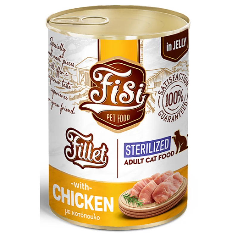 Fisi Fillet Cat Adult Κοτόπουλο σε Ζελέ Sterilized 400gr Γάτες Fisi Fillet Cat Adult Κοτόπουλο σε Ζελέ Sterilized 400gr Γάτες