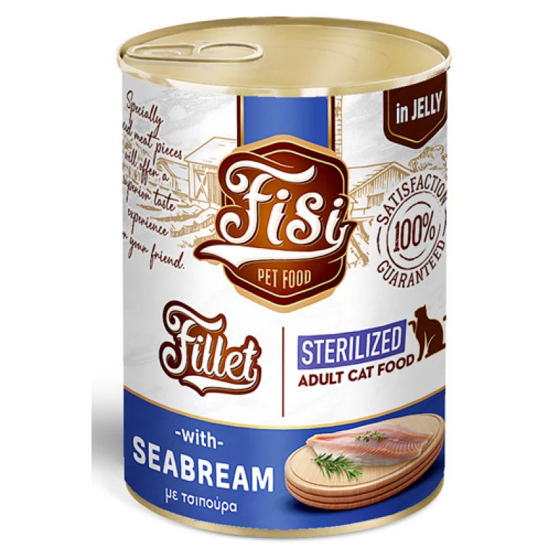 Fisi Fillet Cat Adult Τσιπούρα σε Ζελέ Sterilized 400gr Γάτες Fisi Fillet Cat Adult Τσιπούρα σε Ζελέ Sterilized 400gr Γάτες