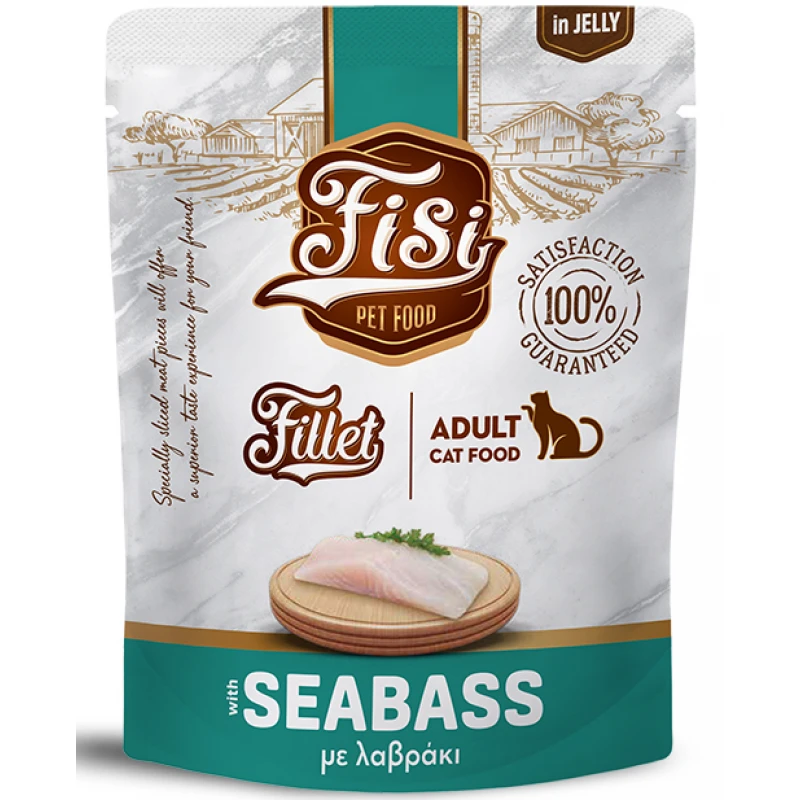 Fisi Fillet Cat Λαυράκι σε Ζελέ 300gr Γάτες