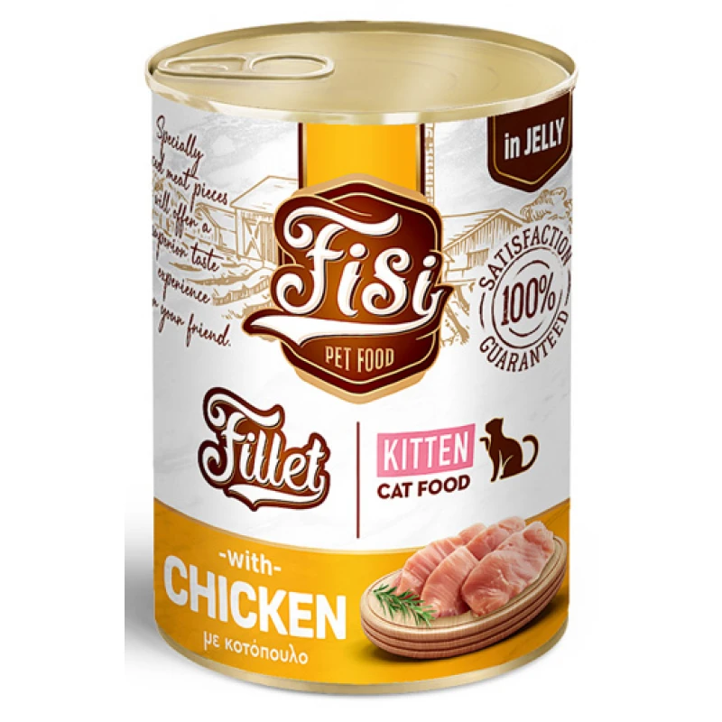 Fisi Fillet Kitten Υγρή Τροφή σε Ζελέ για Γατάκια με Κοτόπουλο 400gr Γάτες