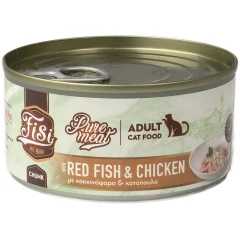 Fisi Pure Meat Cat Adult Κοκκινόψαρο & Κοτόπουλο σε κομματάκια 170gr Fisi Pure Meat Cat Adult Κοκκινόψαρο & Κοτόπουλο σε κομματάκια 170gr