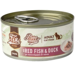 Fisi Pure Meat Cat Adult Κοκκινόψαρο & Πάπια σε κομματάκια 170gr Fisi Pure Meat Cat Adult Κοκκινόψαρο & Πάπια σε κομματάκια 170gr