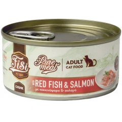 Fisi Pure Meat Cat Adult Κοκκινόψαρο & Σολομό σε κομματάκια 170gr Fisi Pure Meat Cat Adult Κοκκινόψαρο & Σολομό σε κομματάκια 170gr
