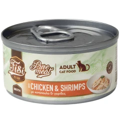 Fisi Pure Meat Cat Adult Κοτόπουλο & Γαρίδες σε Ζωμό 80gr Fisi Pure Meat Cat Adult Κοτόπουλο & Γαρίδες σε Ζωμό 80gr
