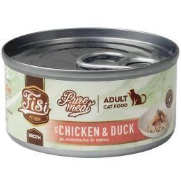Fisi Pure Meat Cat Adult Κοτόπουλο & Πάπια σε Ζωμό 80gr Fisi Pure Meat Cat Adult Κοτόπουλο & Πάπια σε Ζωμό 80gr