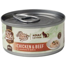 Fisi Pure Meat Cat Adult Κοτόπουλο & Βοδινό σε Ζωμό 80gr Fisi Pure Meat Cat Adult Κοτόπουλο & Βοδινό σε Ζωμό 80gr