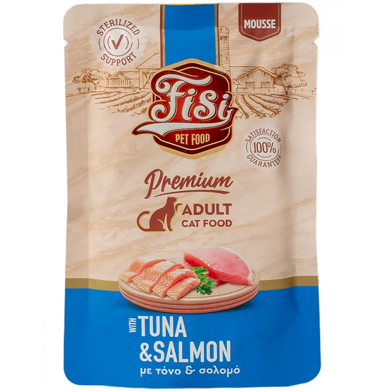 Fisi Pure Meat Cat Adult Mousse Τόνος & Σολομό 80gr Γάτες Fisi Pure Meat Cat Adult Mousse Τόνος & Σολομό 80gr Γάτες