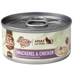 Fisi Pure Meat Cat Adult Σκουμπρί & Κοτόπουλο σε Ζωμό 80gr Fisi Pure Meat Cat Adult Σκουμπρί & Κοτόπουλο σε Ζωμό 80gr