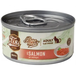 Fisi Pure Meat Cat Adult Σολομός σε Ζωμό 80gr Fisi Pure Meat Cat Adult Σολομός σε Ζωμό 80gr