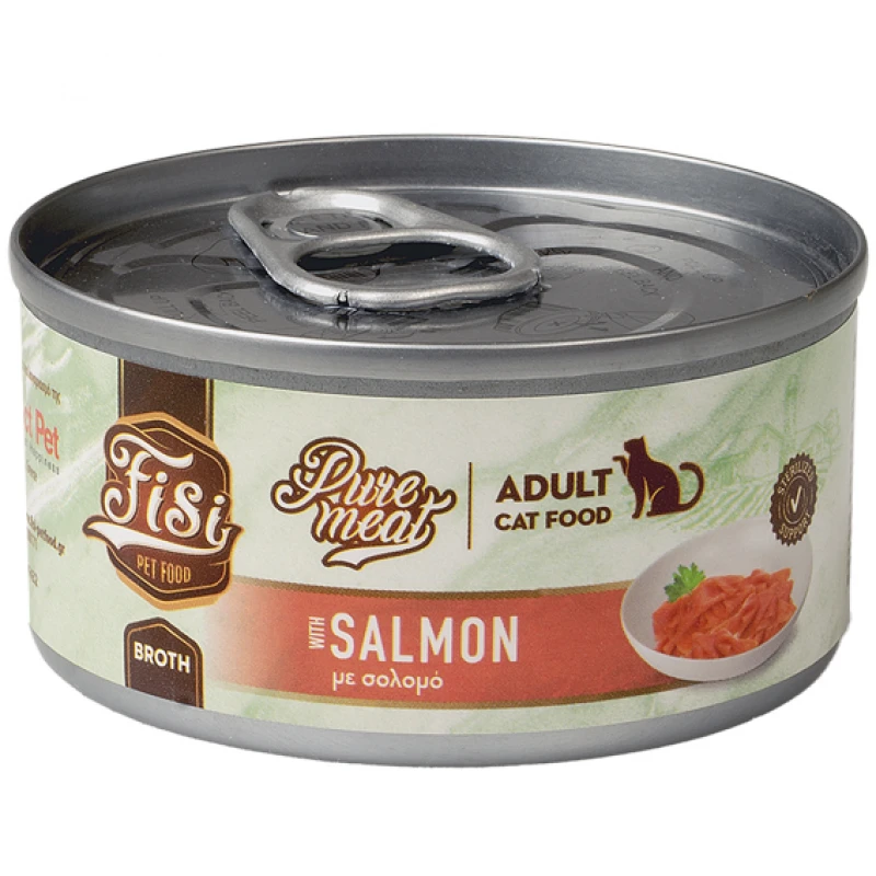 Fisi Pure Meat Cat Adult Σολομός σε Ζωμό 80gr Γάτες Fisi Pure Meat Cat Adult Σολομός σε Ζωμό 80gr Γάτες