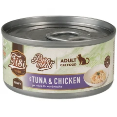 Fisi Pure Meat Cat Adult Τόνος & Κοτόπουλο σε σάλτσα 80gr Fisi Pure Meat Cat Adult Τόνος & Κοτόπουλο σε σάλτσα 80gr